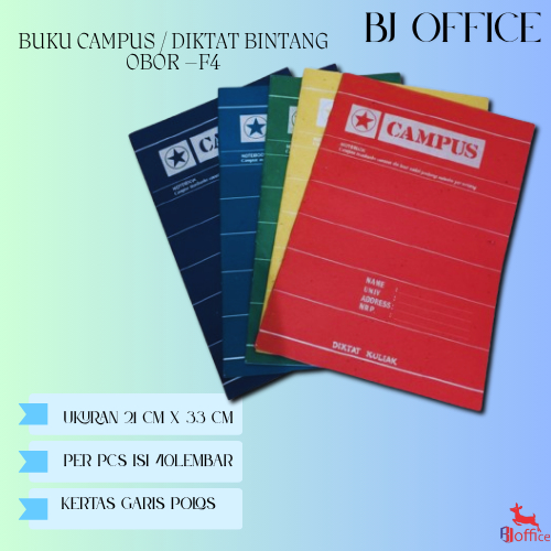 Buku Campus / Diktat Bintang Obor –F4 – Kertas HVS Tebal – Buku Catatan Kuliah / Sekolah