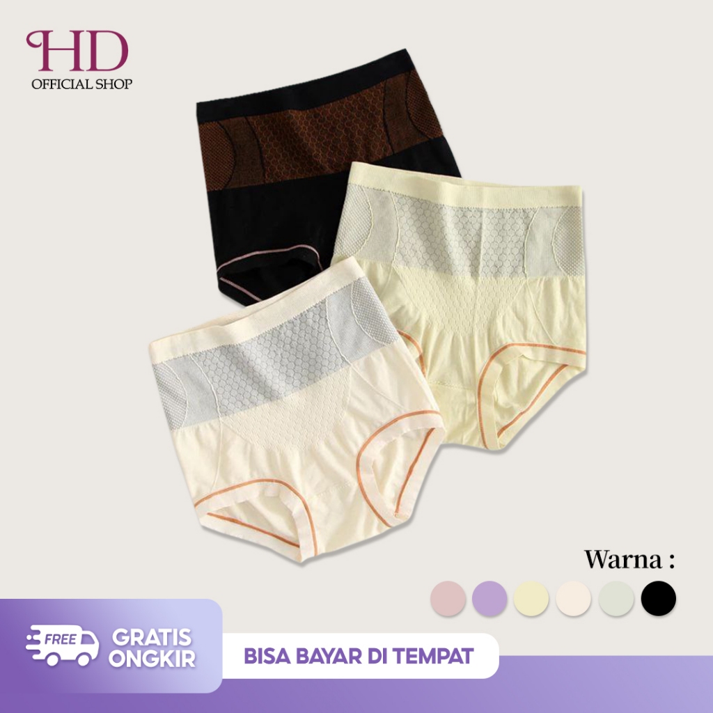 HD - Celana Dalam Highwaisht Wanita CD Wanita Renda Pita Anti Bakteri CD Wanita CD87