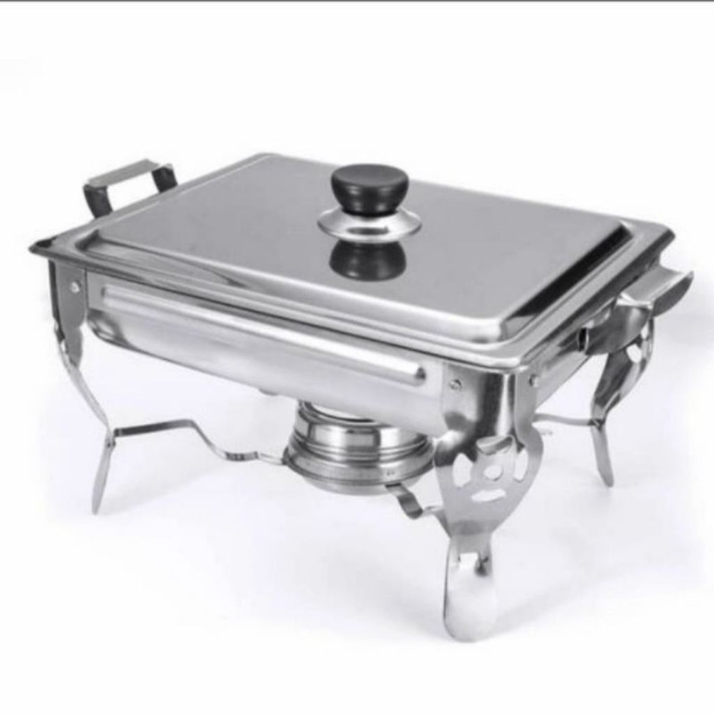 Fast Food Dish Prasmanan Segi Kotak Chafing Dish Stainless