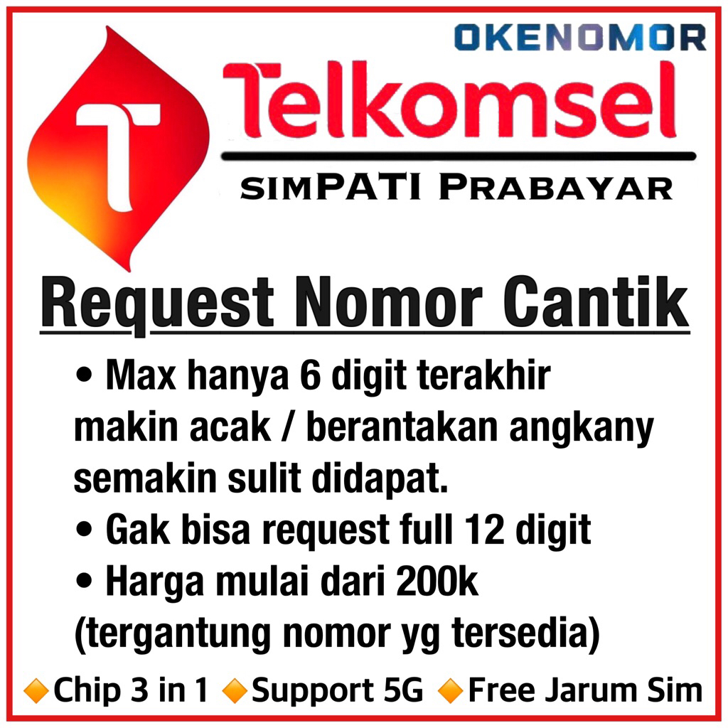Nomor Cantik simPATI Telkomsel Request Nomor