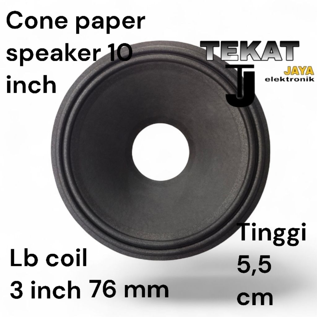 daun Membran kertas konus cone paper speaker 10 inch SPL bnc rcf lubang coil 3 inch 76 mm