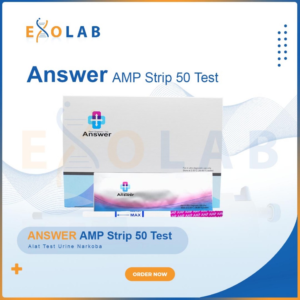 Rapid Test Narkoba ANSWER AMP, MET, BZO, COC, MOP, THC Strip isi 50 Test 1 Parameter