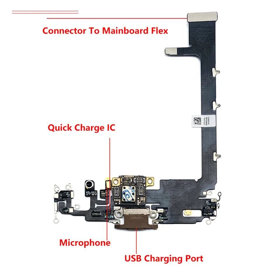 Flexible charger iphone 11 PRO 11 PRO MAX konektor cas papan cas iphone 11 PRO 11 PRO MAX board char