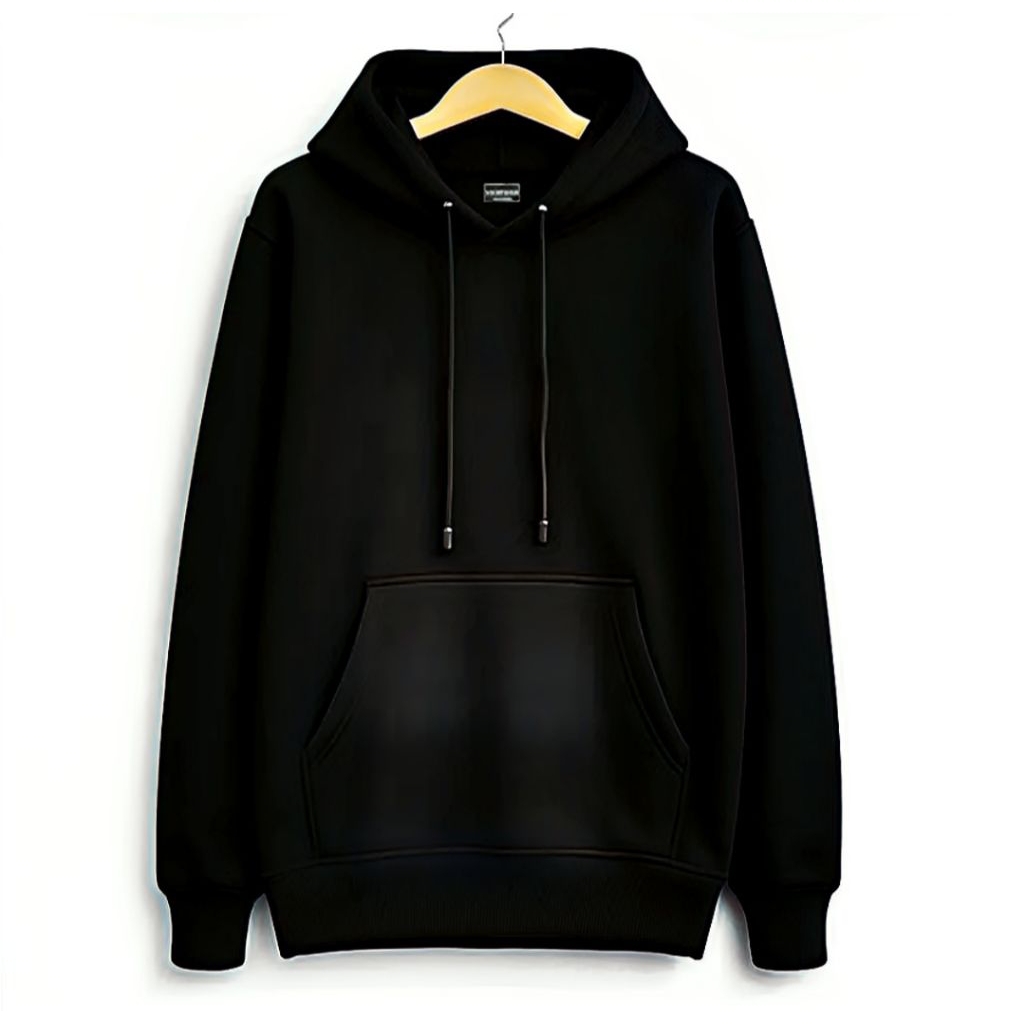 SWEATER HOODIE HITAM POLOS || HOODIE HITAM POLOS