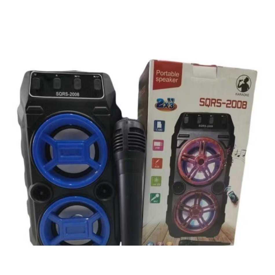 SPEAKER BLUETOOTH KARAOKE SQRS 2008 GRATIS MIC KARAOKE