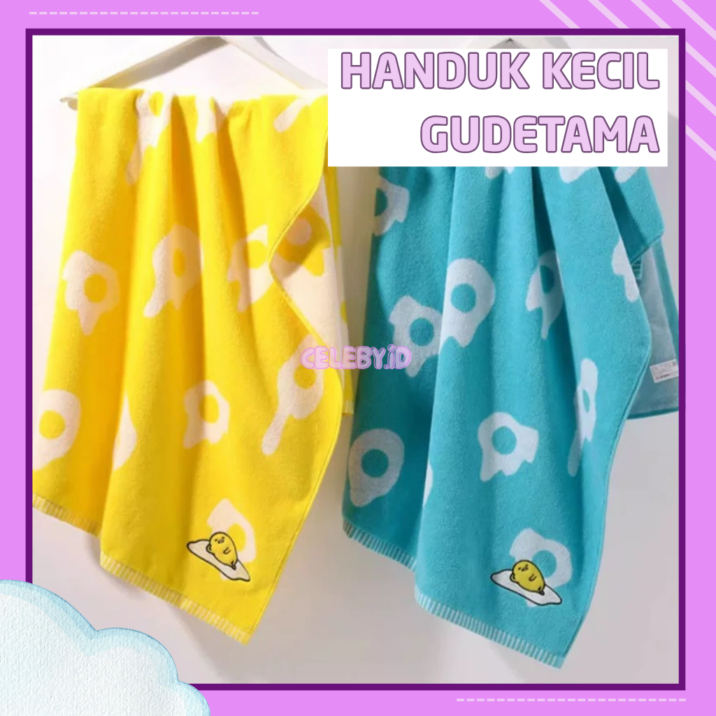 CELEBY.ID - Handuk Kecil Gudetama / Handuk Olahraga Padel Badminton / Handuk Anak Lucu Gudetama