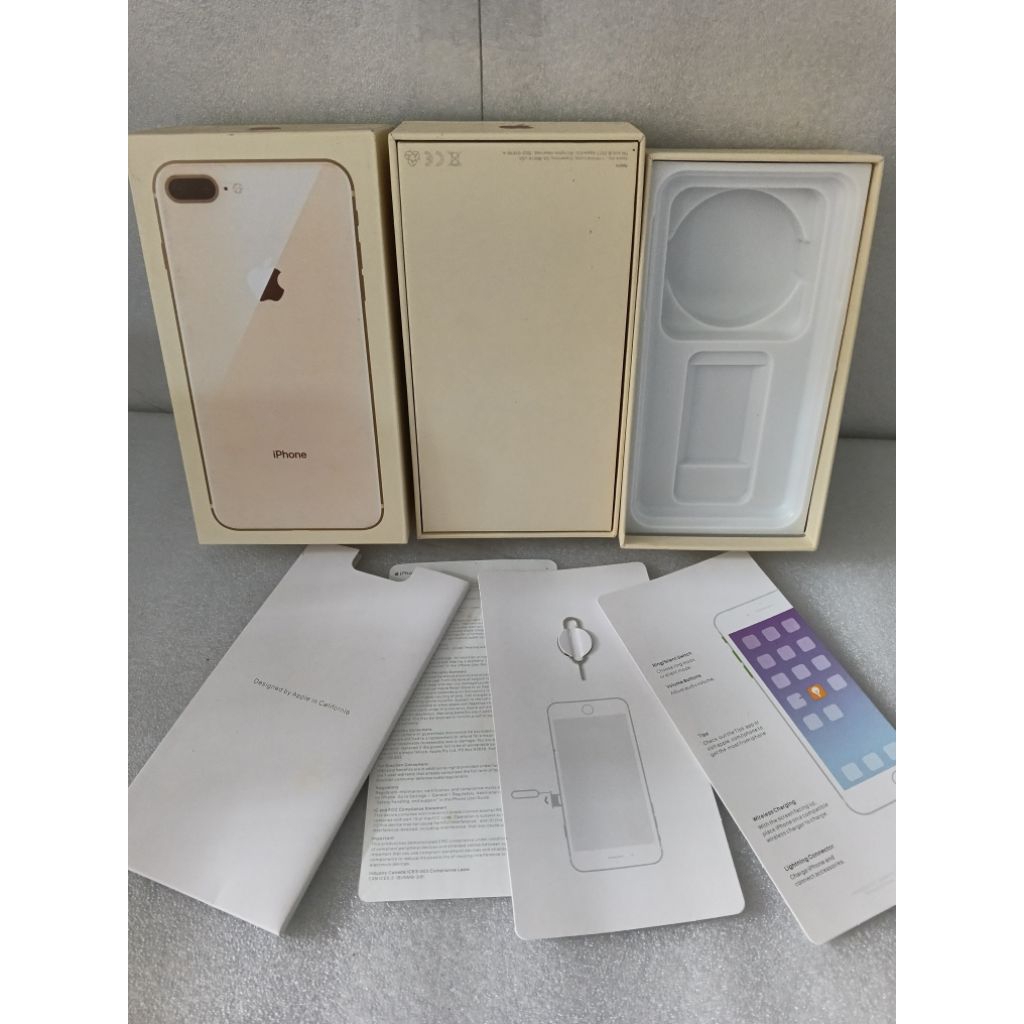 Boks Kardus Dus Hp iPhone 7 | 8/plus Original Warna Gold
