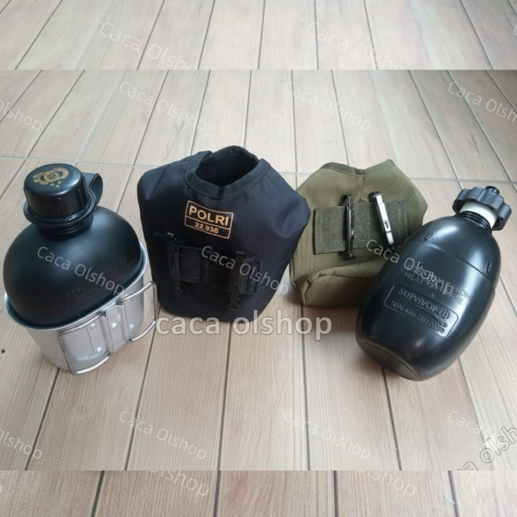 Peples Botol Tempat Minum TNI POLRI Hijau / HITAM ORIGINAL JATAH