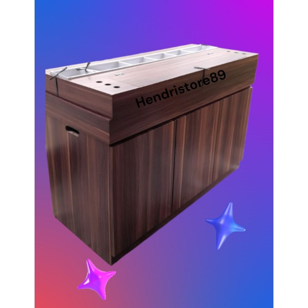 cabinet 150x60 + rangka holo+tutup aquarium+ filter talang (custom)