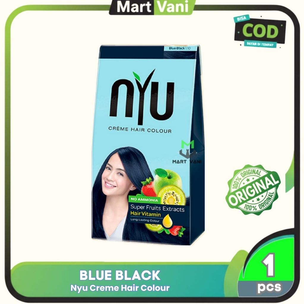 NYU CREME HAIR COLOUR BOX Blue Black (Semir rambut)