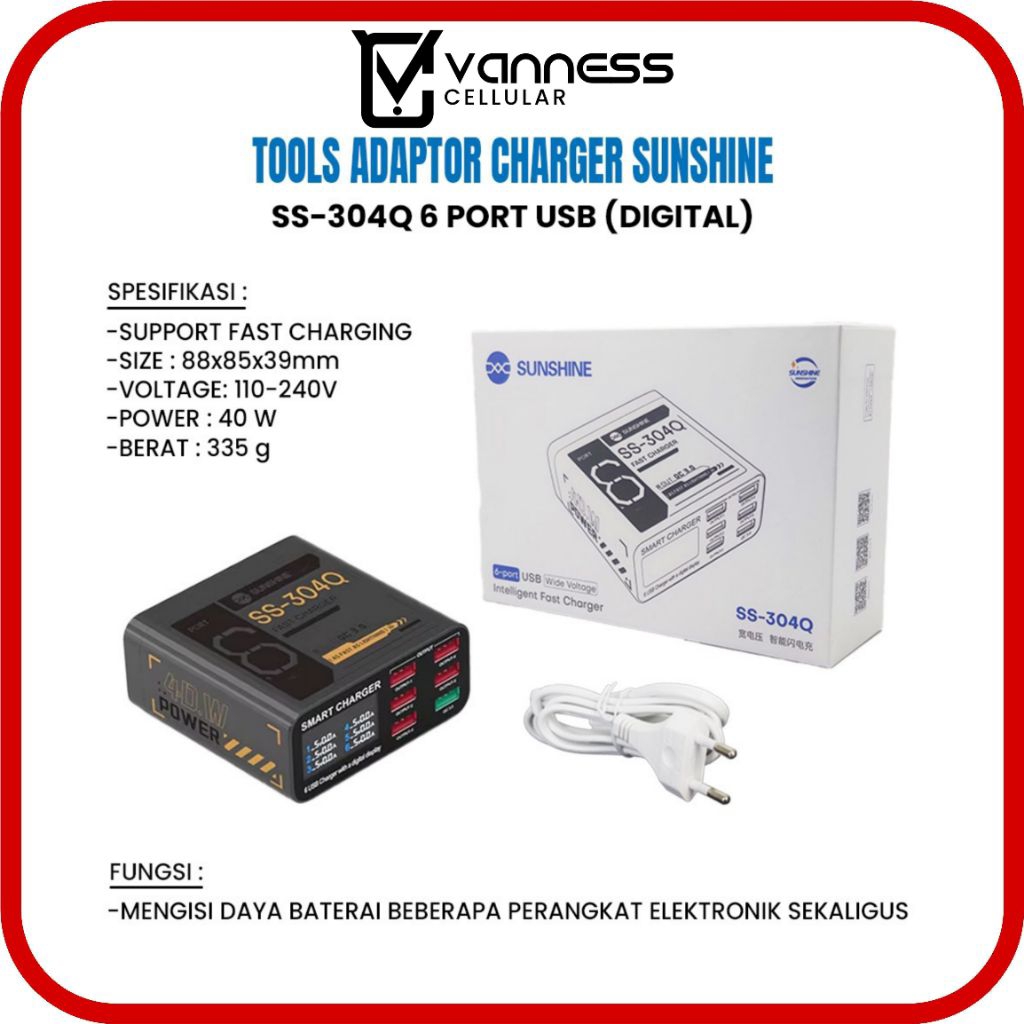 USB SCHEMATIC / ADAPTOR CHARGER 6 PORT USB SUNSHINE SS-304Q