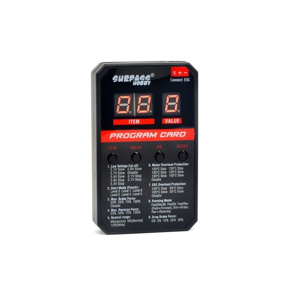 Surpass hobby program card untuk ESC rocket RC supersonic V2 45A 60A 80A 120A 150A brushless ESC
