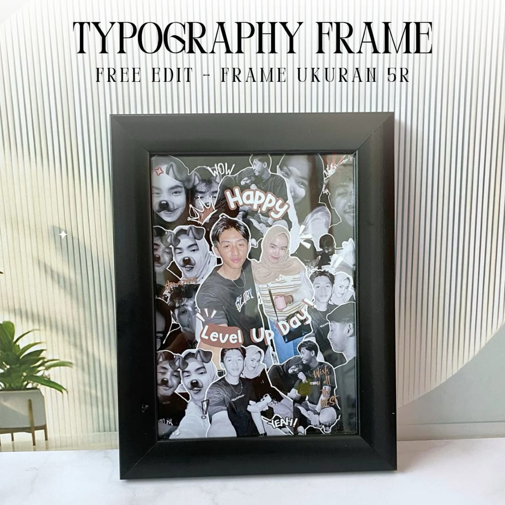SAYGIFT PIGURA TYPOGRAPHY 5R | Bingkai Custom Aesthetic | Kado Hadiah Gift Birthday Ulang Tahun Ulta