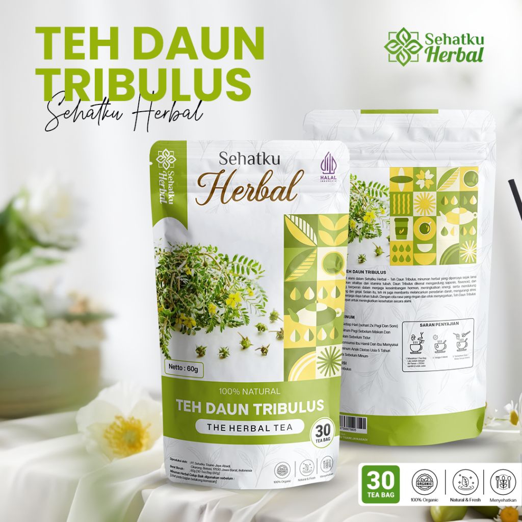 Sehatku Herbal Teh Daun Tribulus | Tribulus Terrestris Herbal Tea Alami | Teh Herbal Tradisional Pen