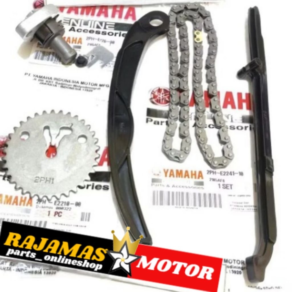 RANTAI KETENG + GIGI SENTRIK + TONJOKAN KETENG + KARET TENSIONER MIO M3 MIO GT 125 FINO 125 X-RIDE 1