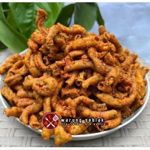Usus Crispy Pedas Cikruh daun jeruk Usus Crispy Rempah Usus Crispy Pedas Cikruh daun jeruk kiloan mu