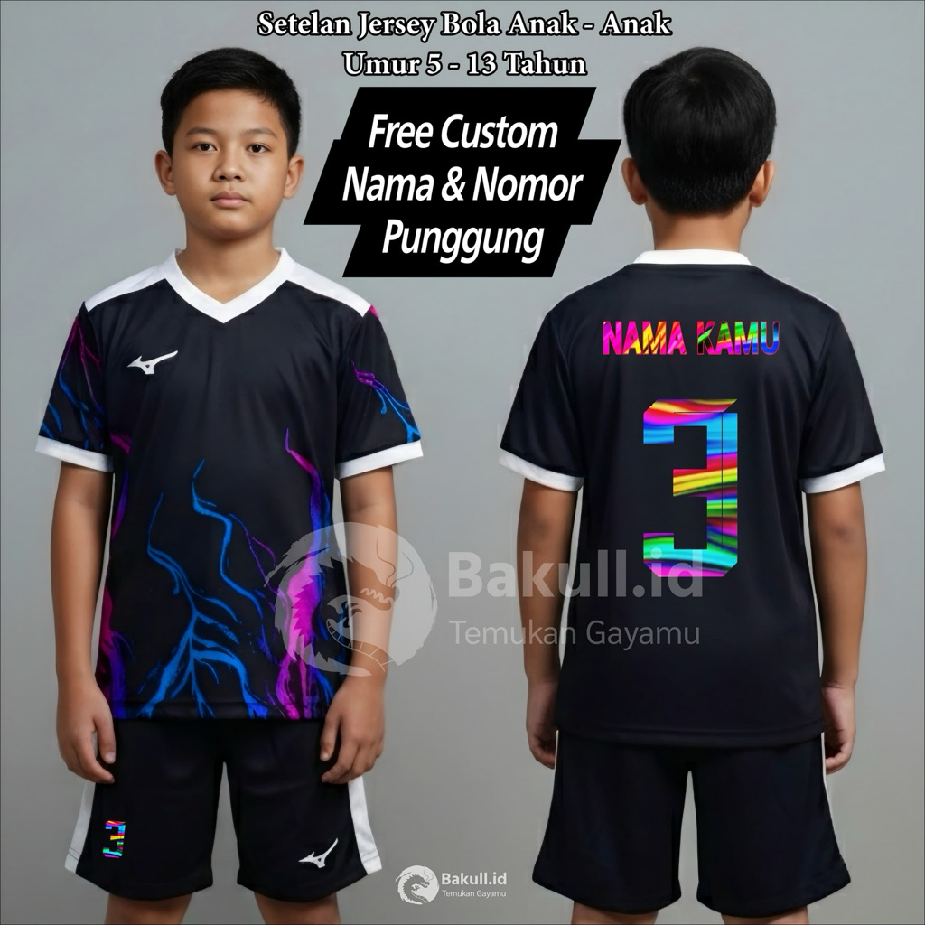 BAJU FUTSAL ANAK-ANAK / JERSEY ANAK SABLON NAMA / CUSTOM NAMA NOMOR