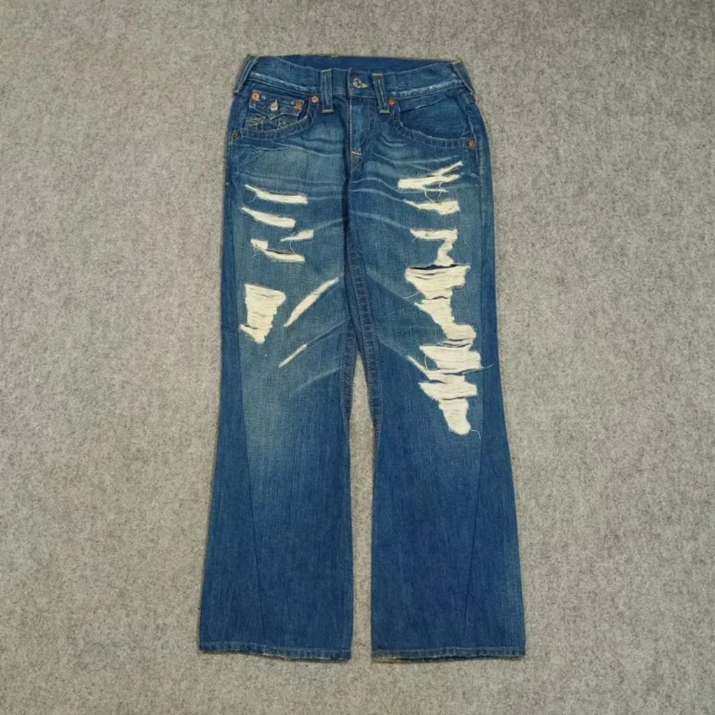 celana ripped jeans panjang pria TRUE RELIGION size 31 second Bot cut jeans