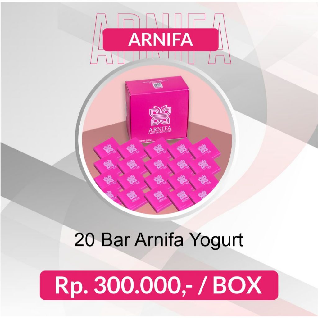 1 Box Sabun Arnifa Nyrtea Original 20 Pcs - Sabun Green Yogurt Pemutih Wajah dan Badan BPOM Halal MU