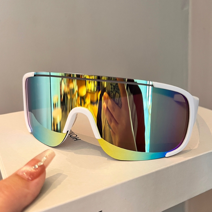 Kacamata hitam bersepeda luar ruangan sederhana, kacamata bingkai besar, kacamata pria dan wanita, k