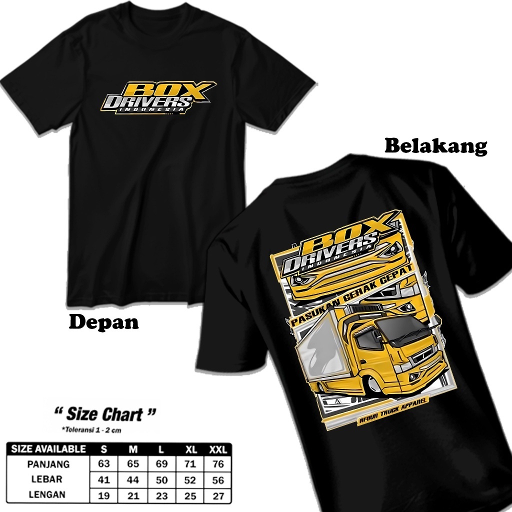 Kaos Truck Box Driver Kuning Mania DB Truck Oleng nyaman dan adem