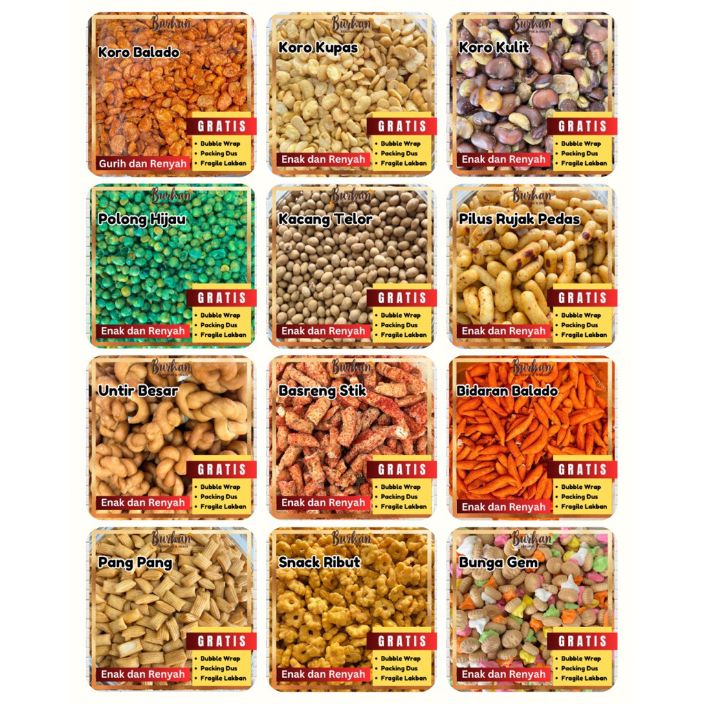 Aneka Snack Grosir 1kg | Burhan Snack Grosir Jember