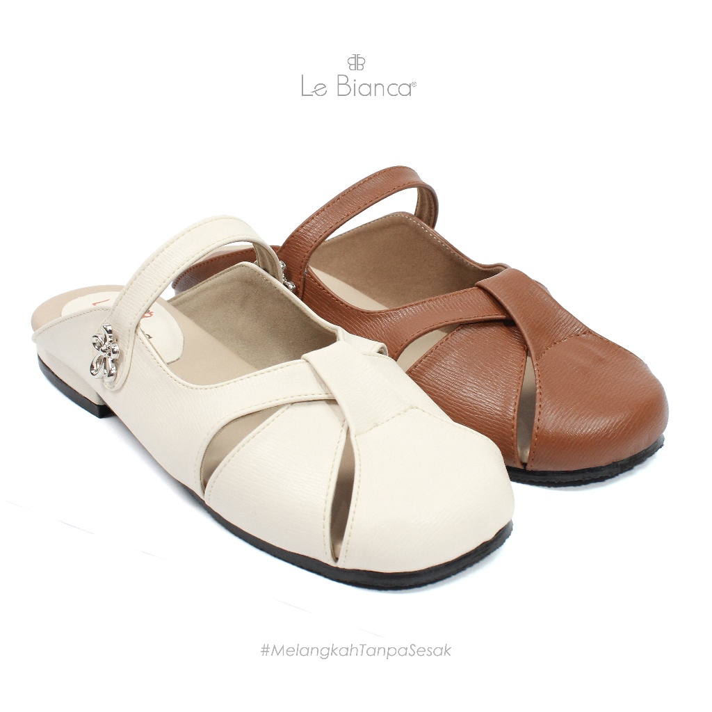 Le Bianca LN 15-01 Sepatu Sendal Wanita Fashion Nyaman Bahan Kulit Sintetis Coklat