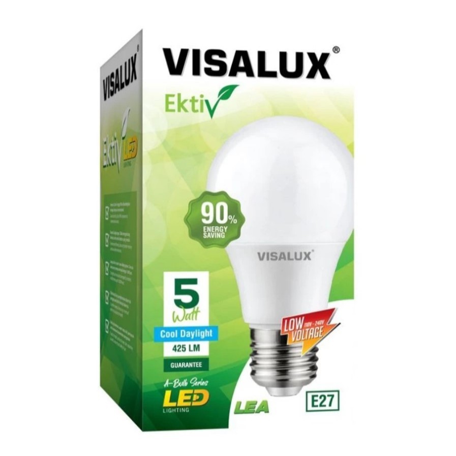 Satu Dus (100 biji) Lampu Led Visalux Ektiv A-Bulb 5W Visalux EKTIV LEA Super Terang