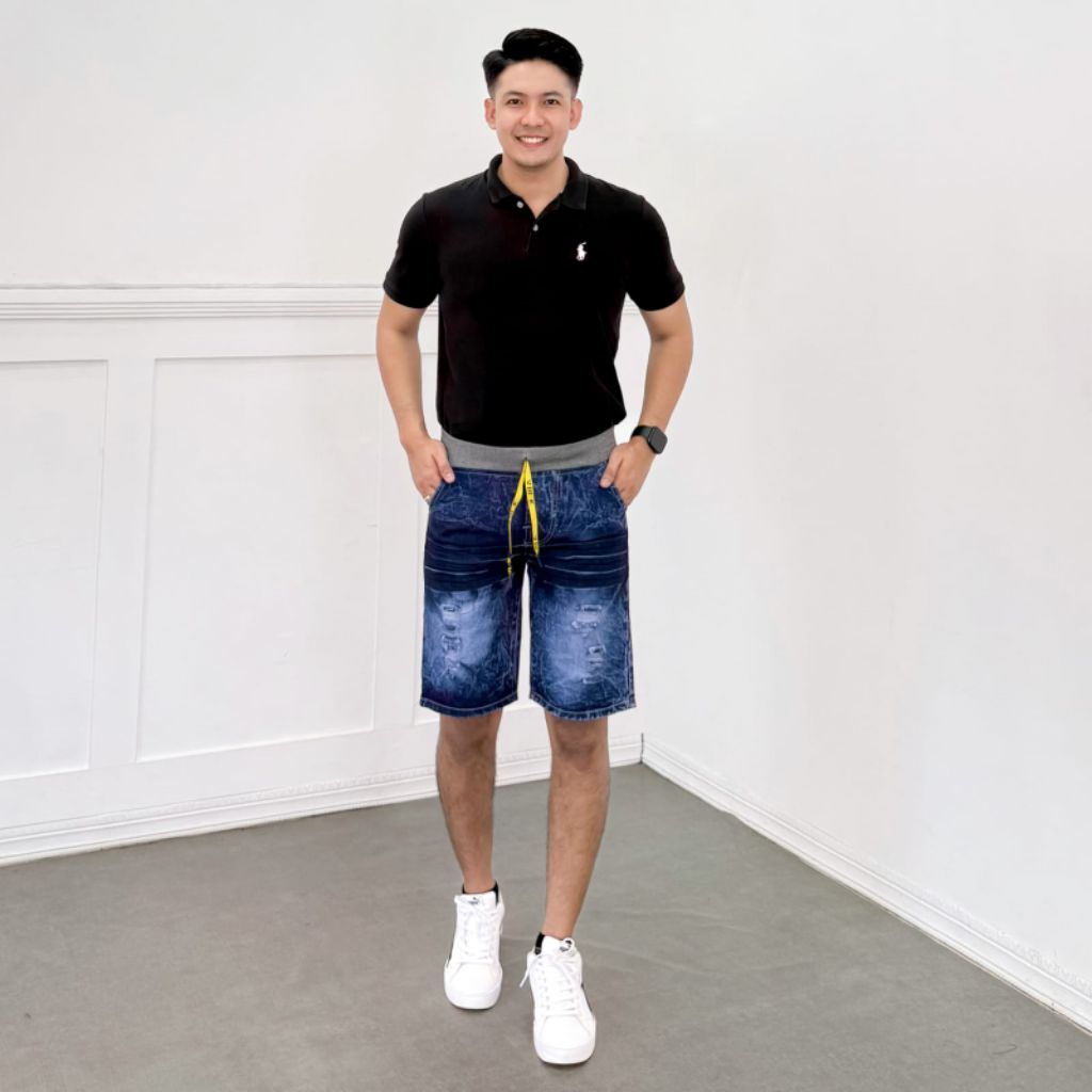 Celana pendek rip jeans rip sobek tekling