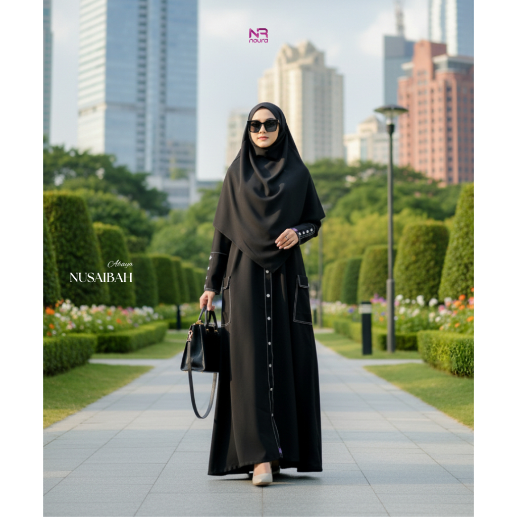 NOURA - Nusaibah Abaya Set Khimar - Gamis Abaya Set Jilbab