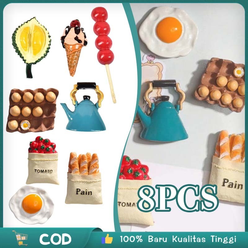 Isi 8 Hiasan Kulkas Magnet Aesthetic Magnet Kulkas Lucu Magnet Tempelan Kulkas Aesthetic Tempelan Ku