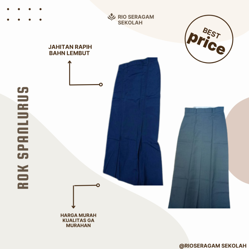 ROK LURUS SMP, BLUE BLACK, NAVY, SPAN PANJANG, BIRU TUA, REMPEL 2 DEPAN PANJANG, ROK SMP BIRU BIASA