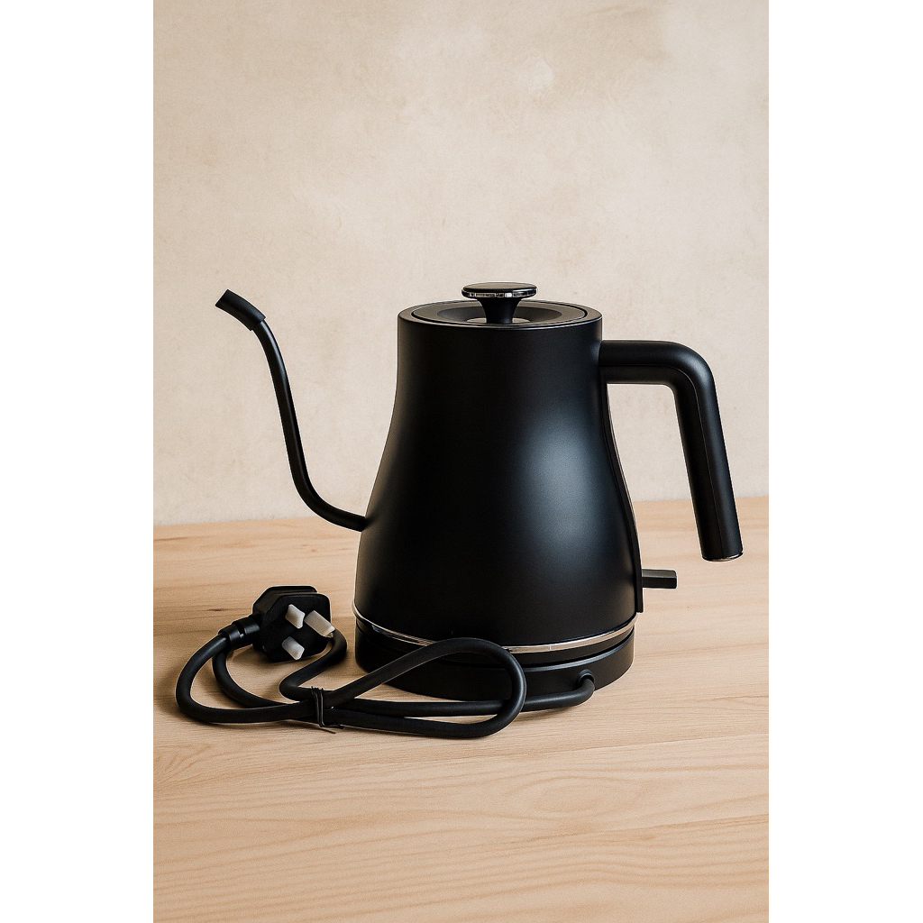 GOOSENECK KETTLE 0.8L 1000W 220-240V 50/60HZ WITH M&K LOGO- BLACK MATT