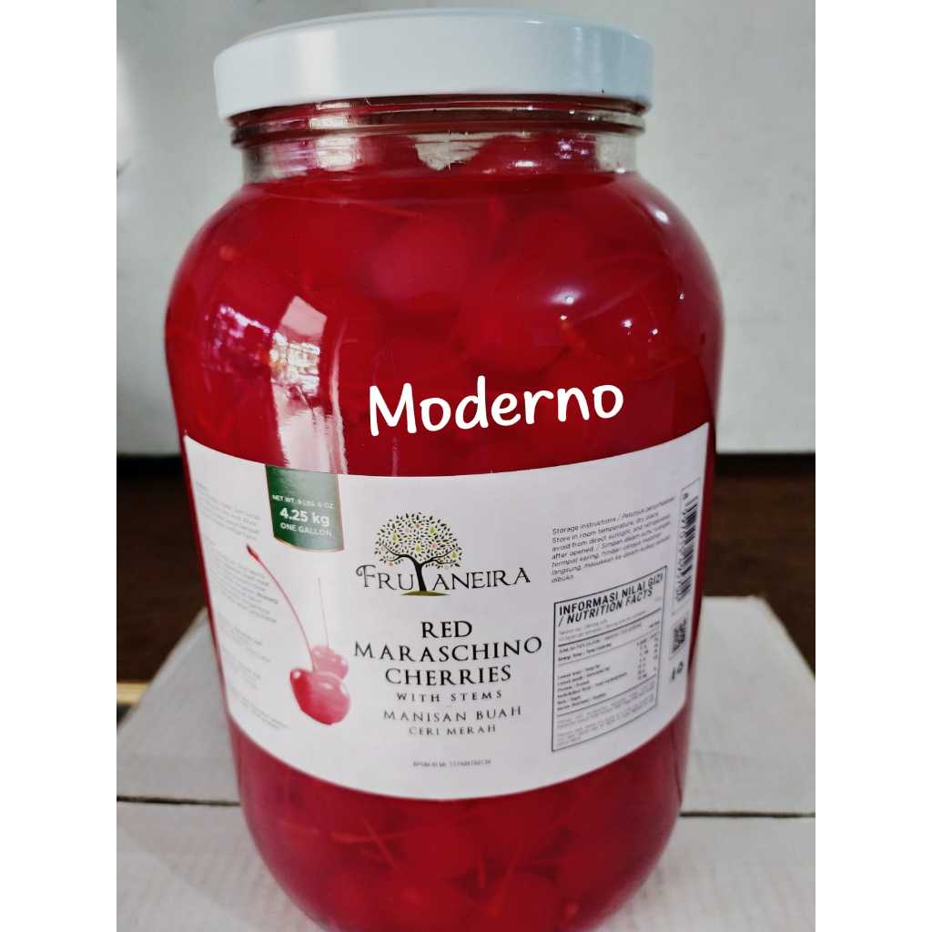 Frutaneira Red Maraschino Ceri tangkai merah 4,25 kg - Cherry tangkai merah