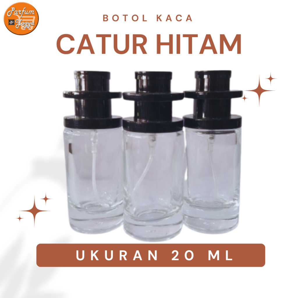 Botol Parfum Catur Black 20 ml | botol kaca