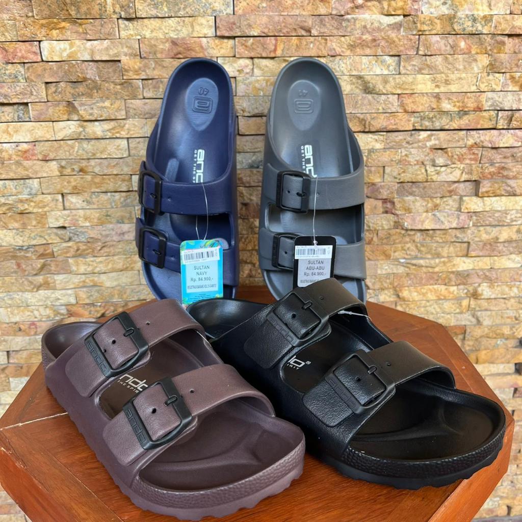 Sandal Ando SULTAN Size 38-43 Karet Slop Slide SlipOn Pria Original Sandal Rumah Anti Slip