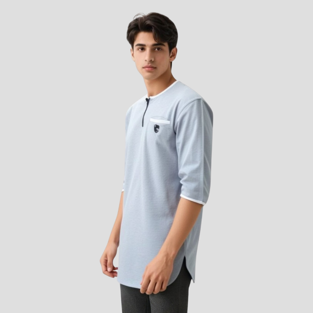 Bayezid Koko Kurta Kaos Zipper Lengan 3/4