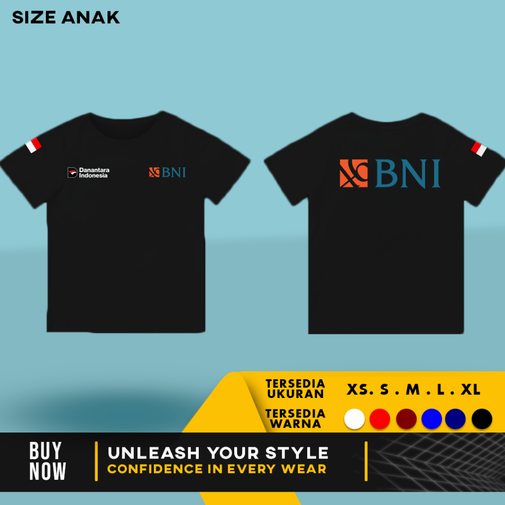Kaos Anak Baju bank BNI Danantara Indonesia Terbaru | Cotton Combed 30s