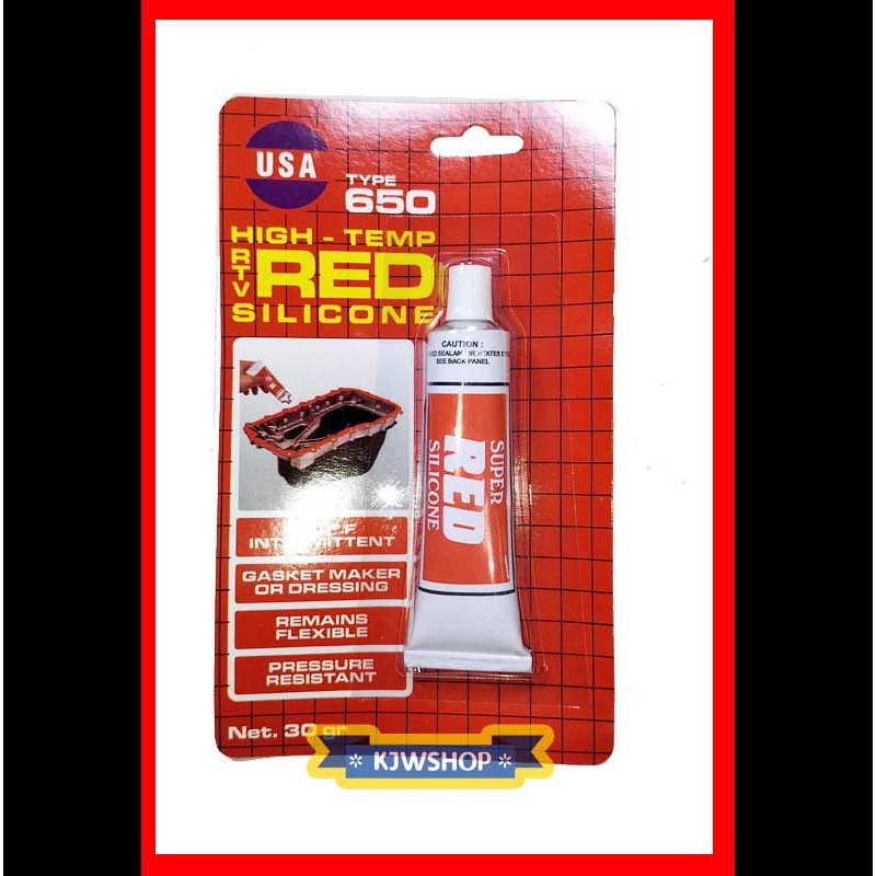 Lem Gasket Red Silicon High Temperature 30 gram Red Silikon Tahan Panas Hi Temp Warna Merah Lem Mera