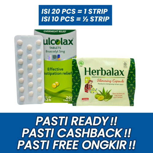 DULCOLAX 5MG PER STRIP ISI 20 TABLET EXP 2028 | HERBALAX SLIMMING CAPSULE PELANGSING PENURUN BERAT B