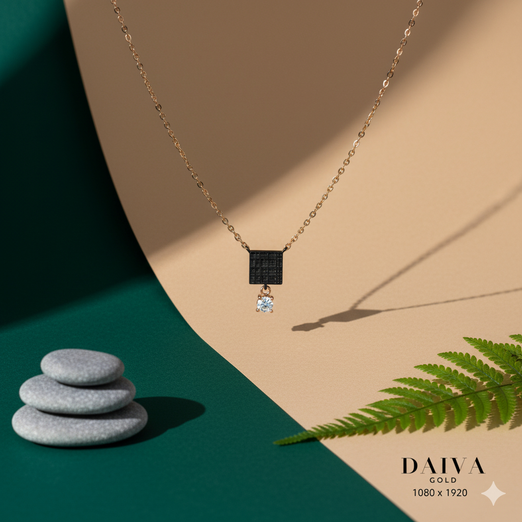 [NEW] Kalung Emas Asli Gadhara Kadar 750/17K (Black Gold) (IB)