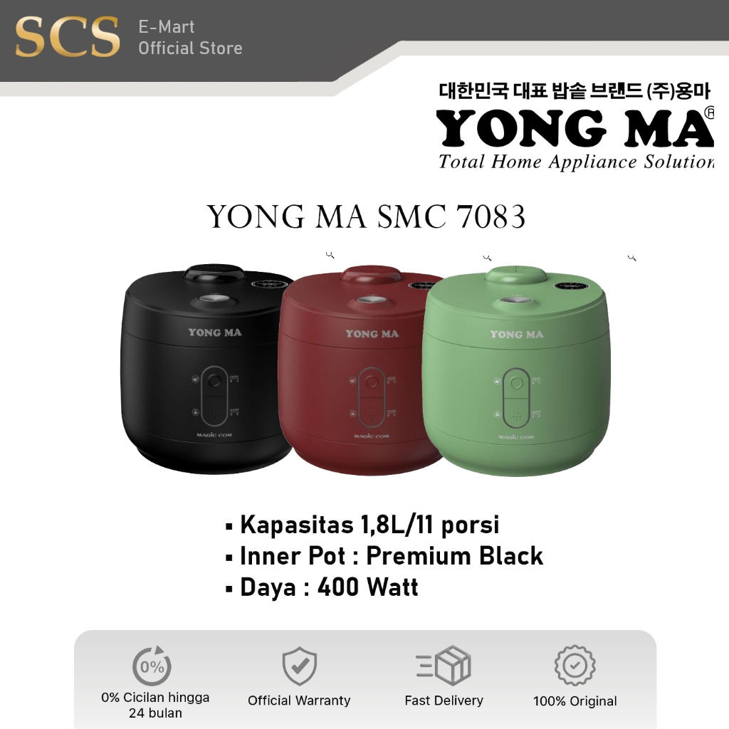 RICE COOKER YONG MA SMC 7083 1,8 L MANUAL PENANAK NASI YONGMA 1,8 LITER SMC7083 YONGMA