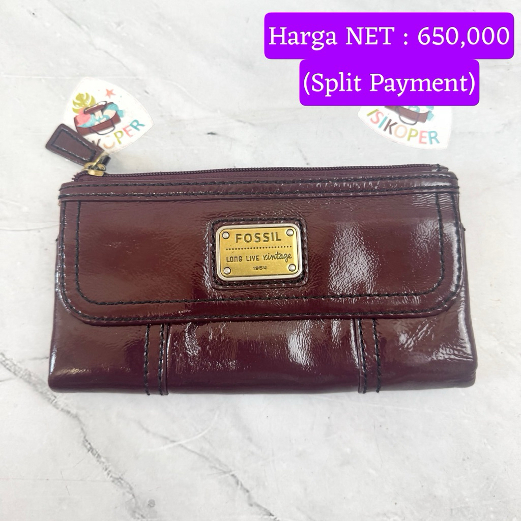 463 NET-Preloved Fossil Dompet Emory Long Wallet