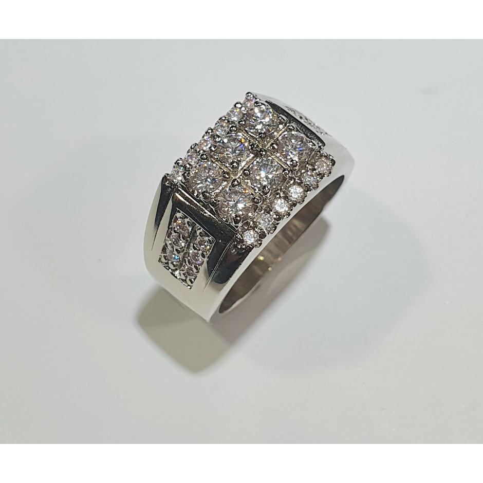 Cincin Stempel Full Moissanite Cincin Pria Premium Quality