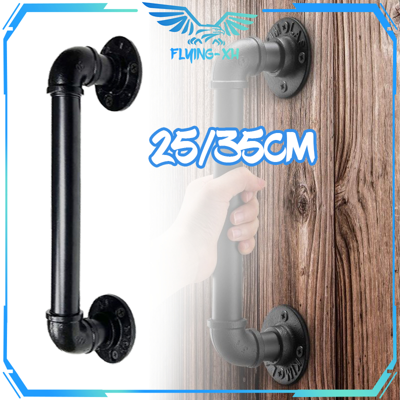 Handle Pintu Industrial 25/35cm Gagang Pintu Besi Handle Pegangan Pintu Minimalis Handle Besi Pintu