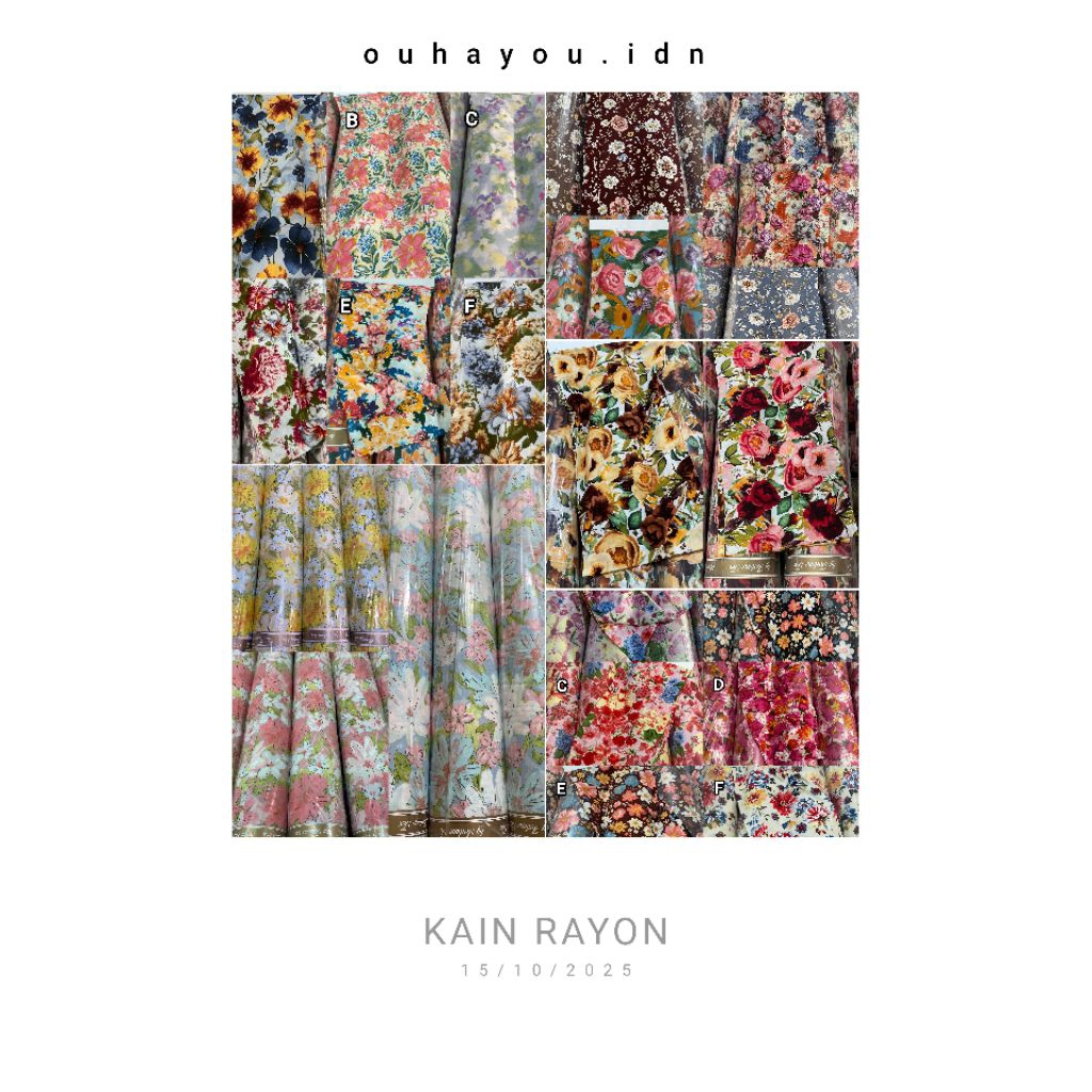 bahan kain rayon premium motif bunga,kain rayon viscose premium, kain rayon motif