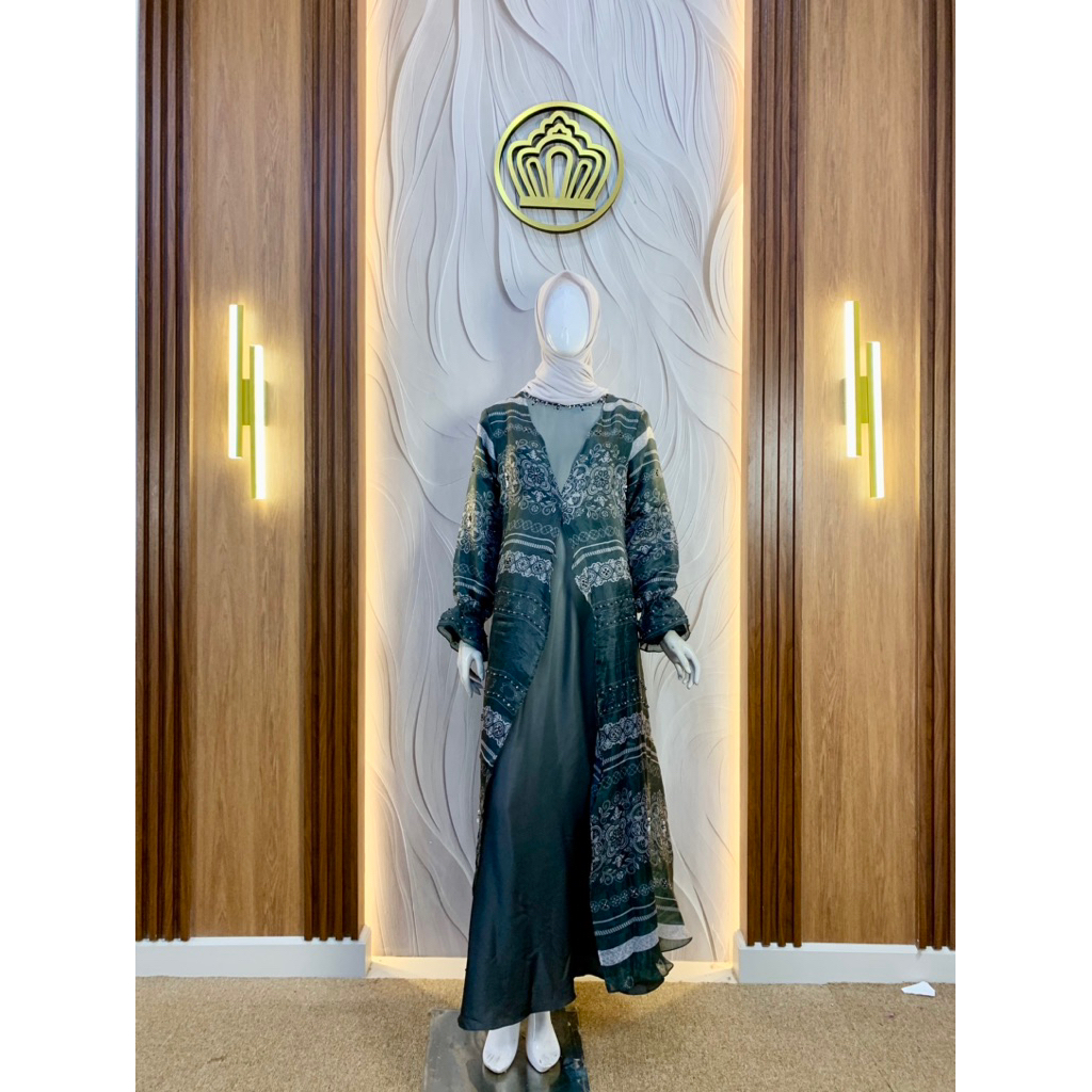 Qoni | Gaun Soraya Organza | Gaun Pesta Premium | Gaun Mewah | Outer Organdi Payet | Gaun Payet