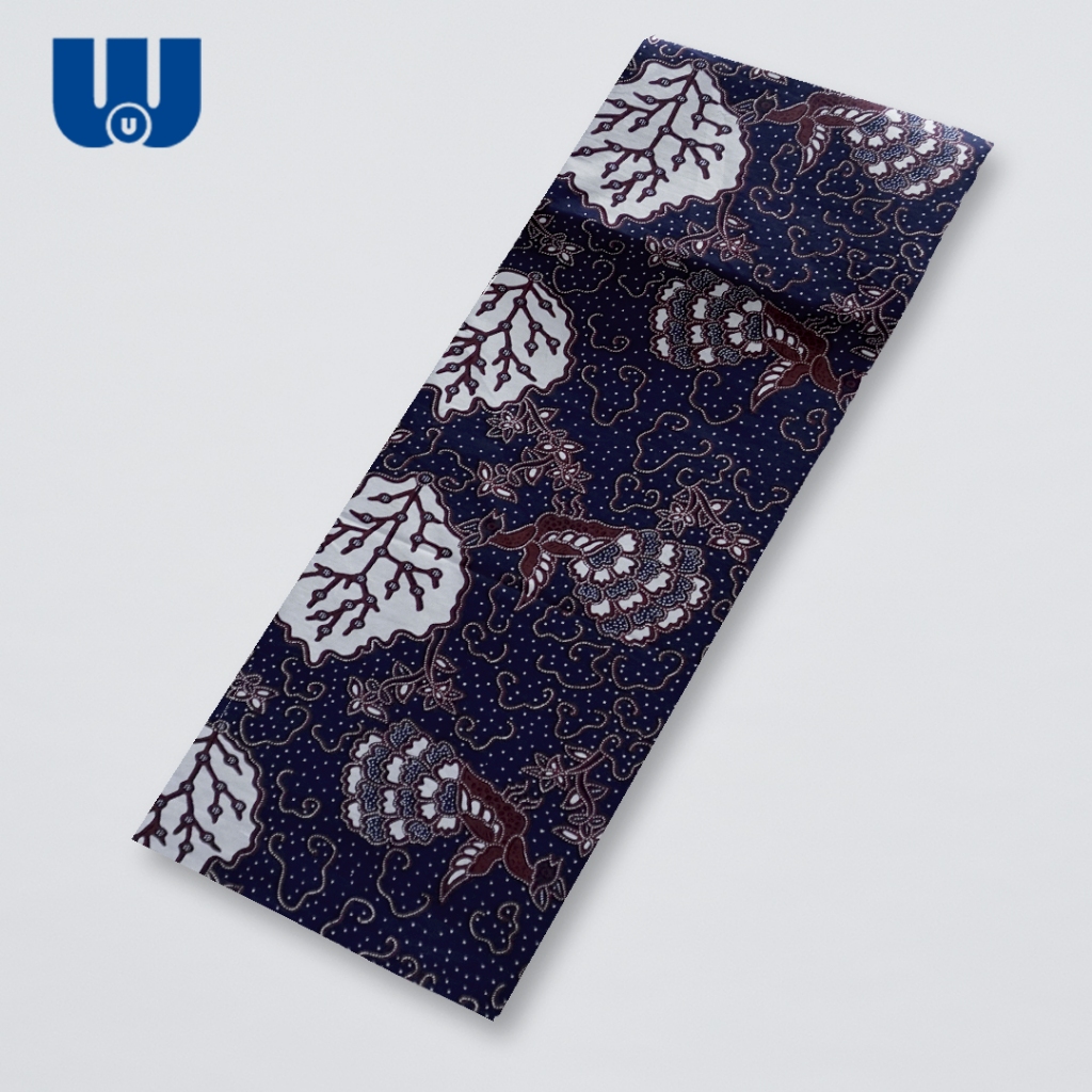 Woubatik Official- Kain Batik Solo Modern Premium Dahana Bahan Meteran Katun Motif bunga Daun Gelap