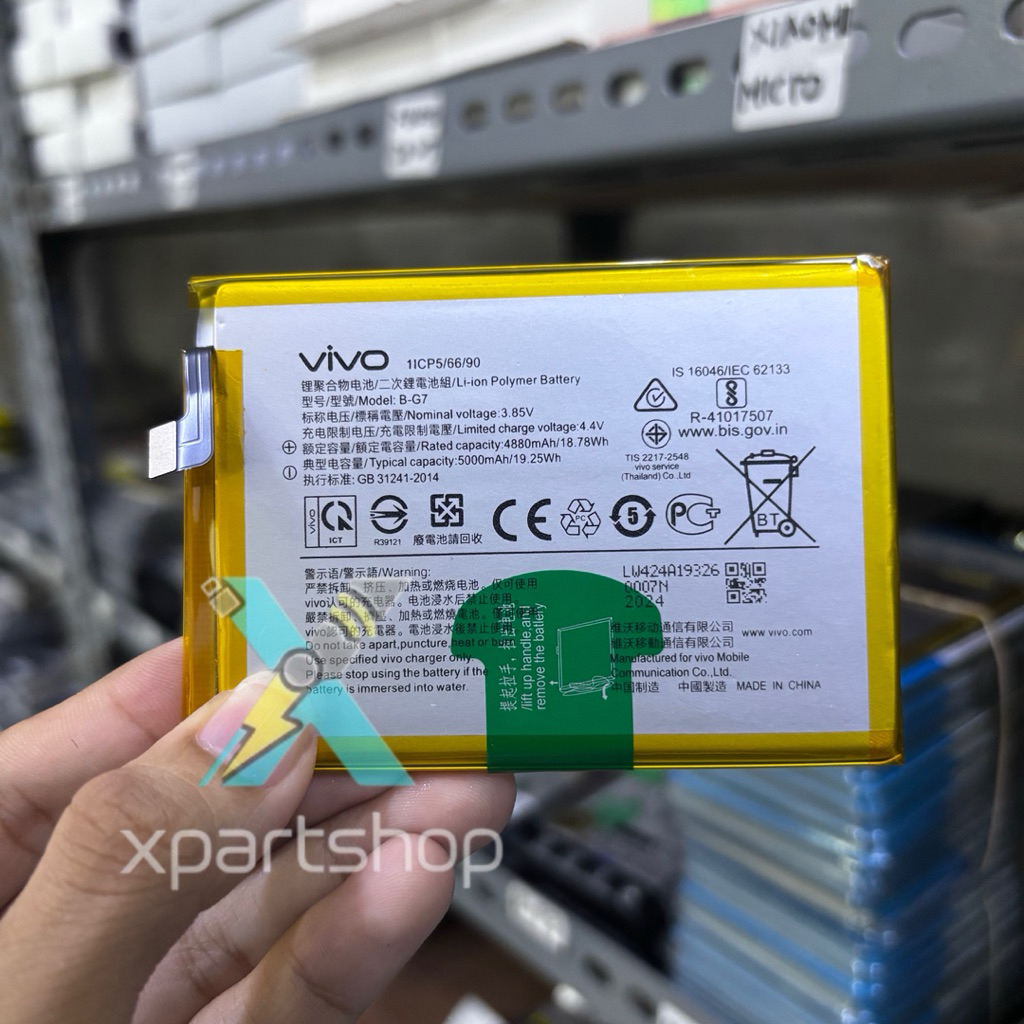 Baterai Batre VIVO B-G7 Original Vivo Y17 2019, 1902, V1901A Batrai Battery Tanam BG7