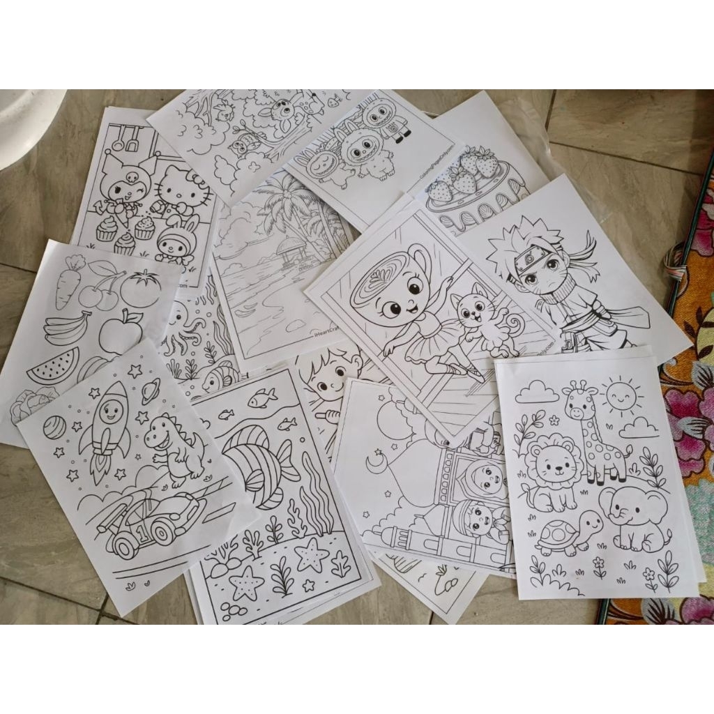 20 lembar kertas mewarnai